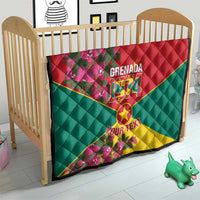 Grenada 1974 Quilt Gwenad Map With Bougainvillea - Flag Color - Wonder Print Shop