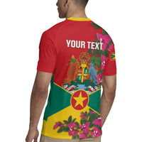 Grenada 1974 Rugby Jersey Gwenad Map With Bougainvillea - Flag Color - Wonder Print Shop