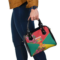 Grenada 1974 Shoulder Handbag Gwenad Map With Bougainvillea - Flag Color