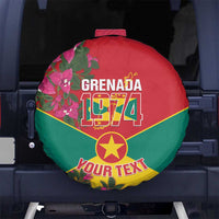 Grenada 1974 Spare Tire Cover Gwenad Map With Bougainvillea - Flag Color - Wonder Print Shop