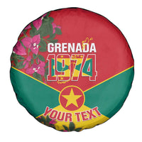Grenada 1974 Spare Tire Cover Gwenad Map With Bougainvillea - Flag Color - Wonder Print Shop
