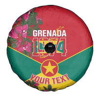 Grenada 1974 Spare Tire Cover Gwenad Map With Bougainvillea - Flag Color - Wonder Print Shop