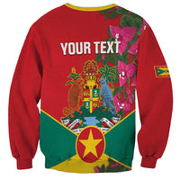 Grenada 1974 Sweatshirt Gwenad Map With Bougainvillea - Flag Color - Wonder Print Shop