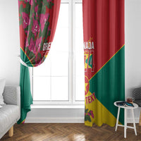 Grenada 1974 Window Curtain Gwenad Map With Bougainvillea - Flag Color - Wonder Print Shop