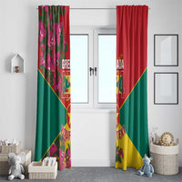 Grenada 1974 Window Curtain Gwenad Map With Bougainvillea - Flag Color - Wonder Print Shop