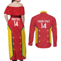 Custom Grenada Cricket Couples Matching Off Shoulder Maxi Dress and Long Sleeve Button Shirt 2025 Sporty Style - Wonder Print Shop