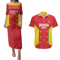 Custom Grenada Cricket Couples Matching Puletasi and Hawaiian Shirt 2025 Sporty Style - Wonder Print Shop