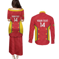 Custom Grenada Cricket Couples Matching Puletasi and Long Sleeve Button Shirt 2025 Sporty Style - Wonder Print Shop