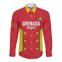 Custom Grenada Cricket Long Sleeve Button Shirt 2025 Sporty Style - Wonder Print Shop