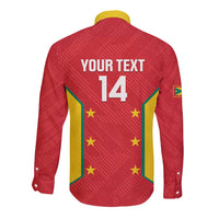 Custom Grenada Cricket Long Sleeve Button Shirt 2025 Sporty Style - Wonder Print Shop
