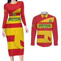 Custom Grenada Football Couples Matching Long Sleeve Bodycon Dress and Long Sleeve Button Shirt Go Spice Boys - Wonder Print Shop