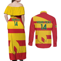 Custom Grenada Football Couples Matching Off Shoulder Maxi Dress and Long Sleeve Button Shirt Go Spice Boys - Wonder Print Shop