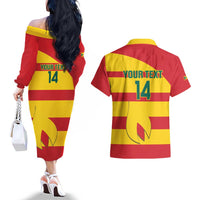 Custom Grenada Football Couples Matching Off The Shoulder Long Sleeve Dress and Hawaiian Shirt Go Spice Boys - Wonder Print Shop