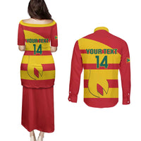 Custom Grenada Football Couples Matching Puletasi and Long Sleeve Button Shirt Go Spice Boys - Wonder Print Shop