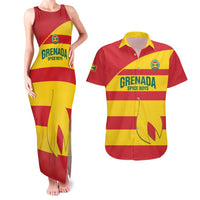 Custom Grenada Football Couples Matching Tank Maxi Dress and Hawaiian Shirt Go Spice Boys - Wonder Print Shop