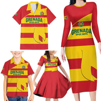 Custom Grenada Football Family Matching Long Sleeve Bodycon Dress and Hawaiian Shirt Go Spice Boys - Wonder Print Shop