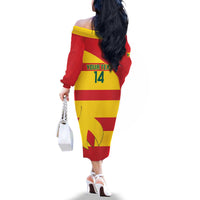 Custom Grenada Football Family Matching Off The Shoulder Long Sleeve Dress and Hawaiian Shirt Go Spice Boys - Wonder Print Shop