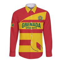 Custom Grenada Football Long Sleeve Button Shirt Go Spice Boys - Wonder Print Shop