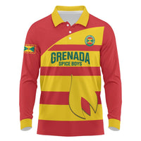 Custom Grenada Football Long Sleeve Polo Shirt Go Spice Boys - Wonder Print Shop