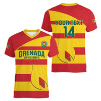 Custom Grenada Football Women V-Neck T-Shirt Go Spice Boys - Wonder Print Shop