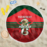 Personalized Morocco Football Beach Blanket 2026 Come On Atlas Lions - Wonder Print Shop
