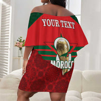 Personalized Morocco Football Off Shoulder Short Dress 2026 Come On Atlas Lions - Wonder Print Shop