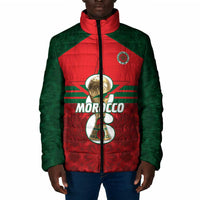 Personalized Morocco Football Padded Jacket 2026 Come On Atlas Lions - Wonder Print Shop