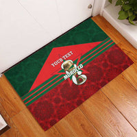 Personalized Morocco Football Rubber Doormat 2026 Come On Atlas Lions - Wonder Print Shop