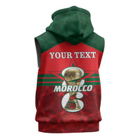 Personalized Morocco Football Sleeveless Hoodie 2026 Come On Atlas Lions - Wonder Print Shop