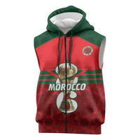 Personalized Morocco Football Sleeveless Zip Hoodie 2026 Come On Atlas Lions - Wonder Print Shop