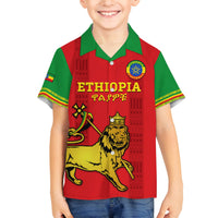 Custom Ethiopia Football Family Matching Off Shoulder Long Sleeve Dress and Hawaiian Shirt 2024 Go Champions Walia Ibex - Wonder Print Shop