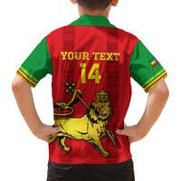 Custom Ethiopia Football Family Matching Off Shoulder Short Dress and Hawaiian Shirt 2024 Go Champions Walia Ibex - Wonder Print Shop