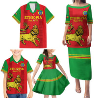 Custom Ethiopia Football Family Matching Puletasi and Hawaiian Shirt 2024 Go Champions Walia Ibex - Wonder Print Shop