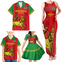 Custom Ethiopia Football Family Matching Tank Maxi Dress and Hawaiian Shirt 2024 Go Champions Walia Ibex - Wonder Print Shop