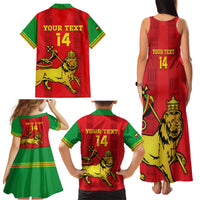 Custom Ethiopia Football Family Matching Tank Maxi Dress and Hawaiian Shirt 2024 Go Champions Walia Ibex - Wonder Print Shop