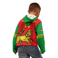 Custom Ethiopia Football Kid Hoodie 2024 Go Champions Walia Ibex - Wonder Print Shop