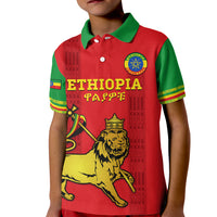 Custom Ethiopia Football Kid Polo Shirt 2024 Go Champions Walia Ibex - Wonder Print Shop