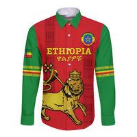 Custom Ethiopia Football Long Sleeve Button Shirt 2024 Go Champions Walia Ibex - Wonder Print Shop