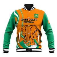 Custom Ivory Coast Football Baseball Jacket 2024 Go Champions Les Elephants - Wonder Print Shop