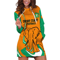 Custom Ivory Coast Football Hoodie Dress 2024 Go Champions Les Elephants - Wonder Print Shop