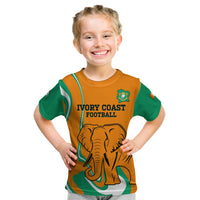 Custom Ivory Coast Football Kid T Shirt 2024 Go Champions Les Elephants - Wonder Print Shop
