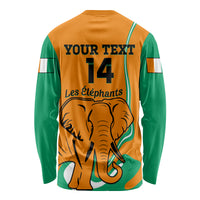 Custom Ivory Coast Football Long Sleeve Shirt 2024 Go Champions Les Elephants - Wonder Print Shop