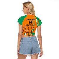 Custom Ivory Coast Football Raglan Cropped T Shirt 2024 Go Champions Les Elephants - Wonder Print Shop
