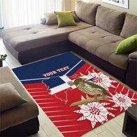 Personalized Dominican Republic Independence Day Area Rug Palmchat With Map