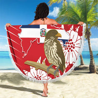 Personalized Dominican Republic Independence Day Beach Blanket Palmchat With Map