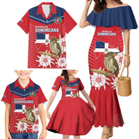 Personalized Dominican Republic Independence Day Family Matching Mermaid Dress and Hawaiian Shirt Palmchat With Map