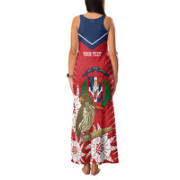 Personalized Dominican Republic Independence Day Family Matching Tank Maxi Dress and Hawaiian Shirt Palmchat With Map