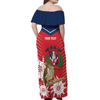 Personalized Dominican Republic Independence Day Off Shoulder Maxi Dress Palmchat With Map