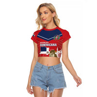 Personalized Dominican Republic Independence Day Raglan Cropped T Shirt Palmchat With Map