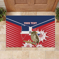 Personalized Dominican Republic Independence Day Rubber Doormat Palmchat With Map